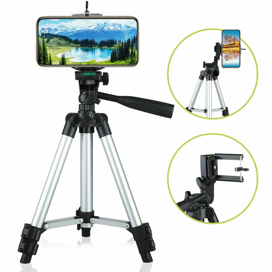 Portable Camera Tripod Stand & Phone Mount for Live Streaming