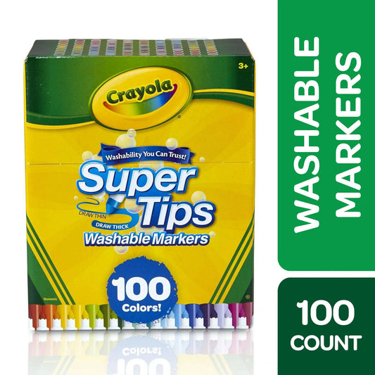 Super Tips Washable Markers, 100 Ct, School Supplies, Classroom Must Haves, Coloring Gifts for Kids and Teens, Ages 3+