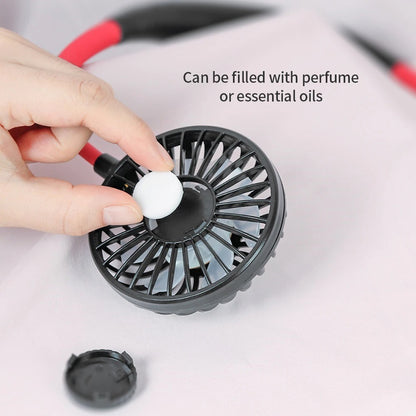 Mini Portable Hanging Neckband Fan USB Rechargeable Cooler