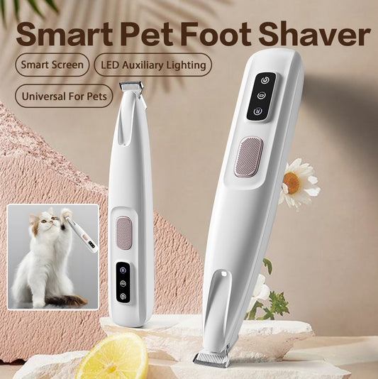 New Paw Trimmer, Rechargeable Low Noise Dog Grooming Clippers, Waterproof Pet Hair Trimmer with LED Light, Rechargeable Dog Hair Clippers for Paws, Ears, Face, Rump