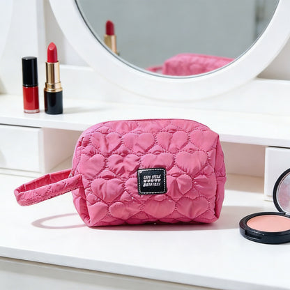 Fashion Portable Cosmetic Bag Rose Red Makeup Case