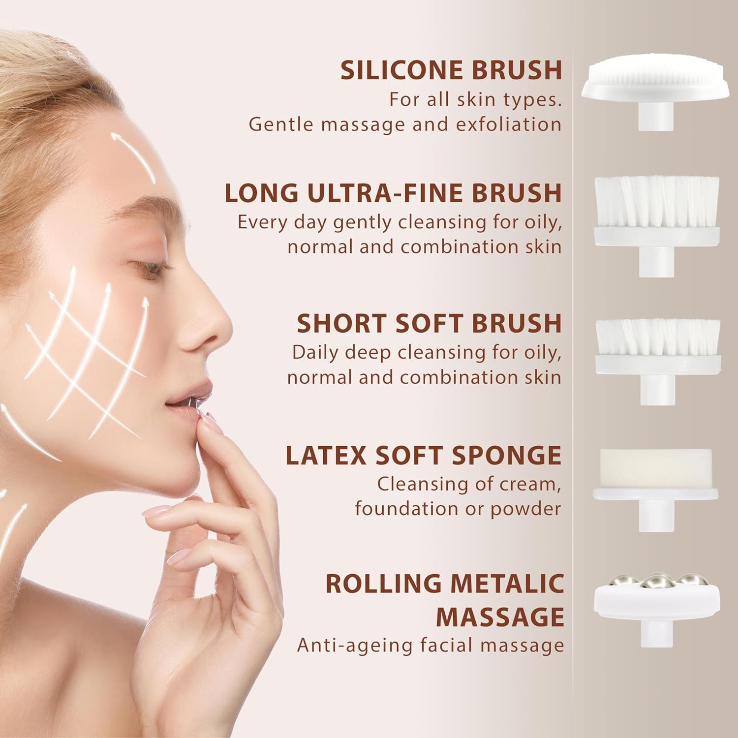 Facial Cleansing Brush | Face Scrubber Exfoliator Skin Care Beauty Products Powered Electric Wash Exfoliating Skincare Women Spin Cleanser Tools Cleaning Scrub Washer Self Care (Opal)